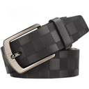 [11024] TP-KL007 Tali Pinggang Pria Casual Premium Sabuk Kulit Motif Kotak Stylish (TP-KL007-Black)