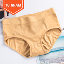 [11230] W-CD001 Celana Dalam Wanita Briefs Elastis Seamless Mid Waist Bahan Katun CD01 Pakaian Dalam (W-CD001-18 Cream)
