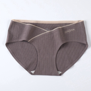 [10634] W-CD002 Celana Dalam Wanita Hamil Katun Menyerap Keringat CD Pinggang Rendah Tanpa Jahitan Pakaian Dalam (W-CD002-Brown)