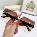 [10672] PL-MX007 Kacamata Hitam No frame Women Sunglasses New Arrival Import Kacamata Gaya Fashion (PL-MX007-Orange)
