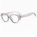 [10681] PL-WW012 Kacamata Cat Eye Wanita Pria Anti UV Frame Bingkai Titik Dua New Fashion Trendy (PL-WW012-Gray/Clear)