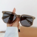 [10687] PL-H022 Kacamata Hitam Terbaru Unisex Kotak Kacamata Sunglasses Import Wanita Pria Kacamata Fashion (PL-H022-Black/Coffee)