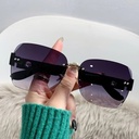 [10684] PL-MX012 Kacamata bulat Hitam No frame Women Sunglasses New Arrival Import Kacamata Gaya Fashion (PL-MX012-Black)