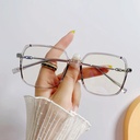 [10728] PL-AR011 Kacamata Anti Radiasi Persegi Kacamata Style Korea Bingkai Retro Petak Eyeglasses (PL-AR011-Gray)