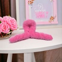 [10755] JR-A001 Jepitan Rambut Salon Slim Bulu Halus Jedai Wanita Bahan Bulu Lembut Jepit Rambut Silang Gaya Korea Warna Soft Aksesoris Rambut (JR-A001-Pink)