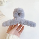 [10756] JR-A001 Jepitan Rambut Salon Slim Bulu Halus Jedai Wanita Bahan Bulu Lembut Jepit Rambut Silang Gaya Korea Warna Soft Aksesoris Rambut (JR-A001-Gray)