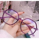 [10760] PL-AR003 Kacamata Gradient Trasnparant Clear Lens Glasses for Women Retro Eyewear (PL-AR003-Dark/Purple)