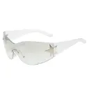 [11482] PL-WW029 Kacamata Lensa Warna Warni Olahraga Berkendara Dengan Motif Bintang (New Product) (PL-WW029-Clear)