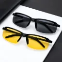 [11489] PL-WW031 Kacamata Pria Night Vision Anti Silau Siang Anti Glare Day Sport Sunglasses (New Product) (PL-WW031-Black)