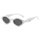 [11530] PL-H057 Kacamata Hitam Korean Style Polygonal Beach Sunglasses (New Product) (PL-H057-White/Black)