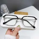 [11549] M-AR007 Kacamata Anti Radiasi Square Frame Stylish Unisex (New Product) (M-AR007-Black-Silver)