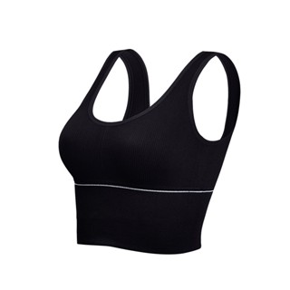 W-B003 Bra Sport Bra Gym Olahraga Wanita Tanpa Kawat Elastis Underwear Female Motif Polos B03