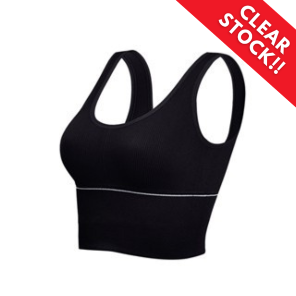 W-B003 Bra Sport Bra Gym Olahraga Wanita Tanpa Kawat Elastis Underwear Female Motif Polos B03 Pakaian Dalam