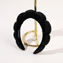 [10790] BD-A001 Bando Shell Busa Tebal Jumbo Fluffy Empuk Polos Bandana Cloud Style Gaya Korea Fashion Head Band Aksesoris Rambut Wanita (BD-A001-Black)