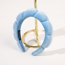 [10791] BD-A001 Bando Shell Busa Tebal Jumbo Fluffy Empuk Polos Bandana Cloud Style Gaya Korea Fashion Head Band Aksesoris Rambut Wanita (BD-A001-Blue)