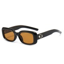 [10794] PL-H027 Kacamata Hitam Kotak Wanita Terbaru Kacamata Sunglasses Import Wanita Kacamata Fashion (PL-H027-Black/Tea)