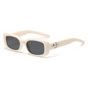 [10795] PL-H027 Kacamata Hitam Kotak Wanita Terbaru Kacamata Sunglasses Import Wanita Kacamata Fashion (PL-H027-Black/Cream)