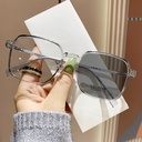 [10833] PL-ARPT005 Kacamata Lensa Photocromic Anti Radiasi Wanita Kacamata Bingkai Kotak Titanium Anti UV 2 In 1 Fotocromic (PL-ARPT005-Grey)