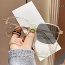 [10834] PL-ARPT005 Kacamata Lensa Photocromic Anti Radiasi Wanita Kacamata Bingkai Kotak Titanium Anti UV 2 In 1 Fotocromic (PL-ARPT005-Tea)