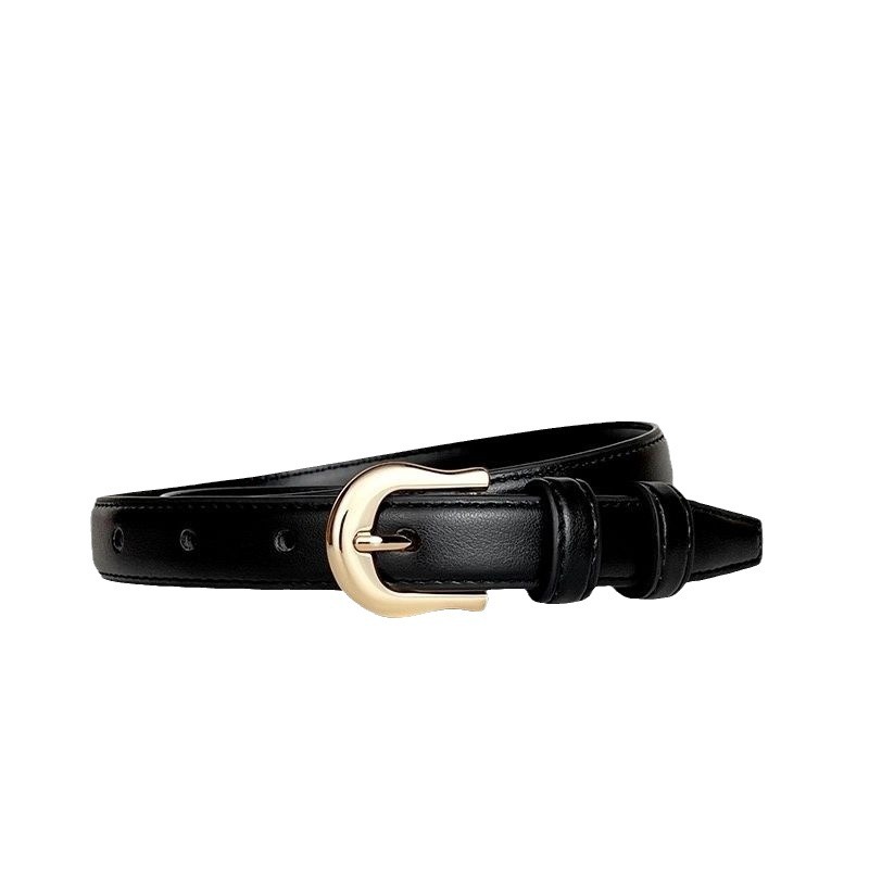 TP-KL003 Sabuk Cewek Ikat Pinggang Wanita Bahan Kulit Sintesis Gaya Casual Retro Vintage Kekinian Aksesoris Belt Kecil Polos