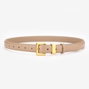 [10839] TP-KL004 Ladies Fashion Square Belt Ikat Pinggang Wanita Gaya Santai Dengan Double Lubang Pengikat Gesper Cewek Bahan Kulit Aksesoris (TP-KL004-Khaki)