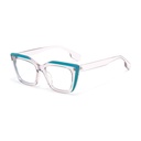 [10916] PL-AR015-P1 Kacamata Premium Eksklusif Frame Kotak Elegan Anti Radiasi Blue Light Gaya Casual (PL-AR015-P1-Clear/Blue)