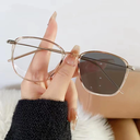 [10983] M-ARPT013 Kacamata lensa photocromic anti radiasi wanita pria kacamata Kotak Bingkai Titanium komputer Anti UV (M-ARPT013-Brown)