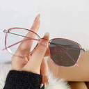 [10984] M-ARPT013 Kacamata lensa photocromic anti radiasi wanita pria kacamata Kotak Bingkai Titanium komputer Anti UV (M-ARPT013-Purple)