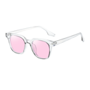 [10986] PL-WW020 Kacamata Wanita Pria Optik Anti Sunglass Dengan Fashion Sunglasses Kacamata Hitam Transparan Bening (PL-WW020-Clear/Pink)