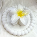 [10993] JR-A003 Jepit Rambut Korea Jedai Bunga Kamboja Wanita Elegan High Quality Motif Baru Clips 8CM (JR-A003-White/Yellow)