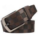 [11025] TP-KL007 Tali Pinggang Pria Casual Premium Sabuk Kulit Motif Kotak Stylish (TP-KL007-Brown)