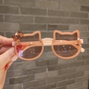 [11017] PL-MX016A Kacamata Anak Model Kucing Imut Fashion Imut dengan Aksen Pita (PL-MX016-Cream/Transparant)