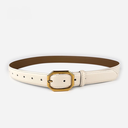 [11049] TP-KL008 Tali Pinggang Wanita Bahan Kulit PU Leather Casual Belt Retro Fashion Gaya Santai (TP-KL008-Cream)