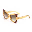 [11084] PL-WW023 Kacamata Wanita Oversized Lensa Gradiasi Model Cat Eye Kupu-Kupu Style Vintage (PL-WW023-Leopard/Tea)