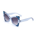 [11085] PL-WW023 Kacamata Wanita Oversized Lensa Gradiasi Model Cat Eye Kupu-Kupu Style Vintage (PL-WW023-Leopard/Blue)