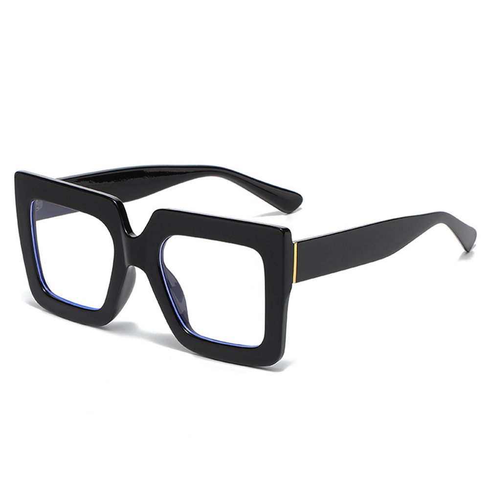 PL-AR018 Kacamata Fashion Gaya Urban Korea Square Large Frame Simple Lensa Anti Radiasi