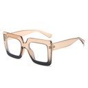 [11063] PL-AR018 Kacamata Fashion Gaya Urban Korea Square Large Frame Simple Lensa Anti Radiasi (PL-AR018-Tea-Black)