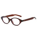 [11058] PL-AR017 Kacamata Retro Korean Style Bingkai Oval Kecil Anti Radiasi (PL-AR017-Reddish-Brown)