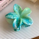 [11097] JR-A014 Jepit Rambut Model Bunga Kamboja Khas Bali Dengan Marble Pattern (JR-A014-Green/Marble)