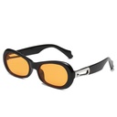 [11116] PL-H042 Kacamata Hitam Stylish Fashion Elegan Streetwear Kekinian Retro Chic Fashion Pria & Wanita (PL-H042-Black/Orange)