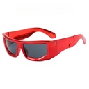 [11152] PL-H045 Kacamata Hitam Oversized Cyber Look Anti UV Kacamata Fashion Pria Wanita (PL-H045-Red/Black)