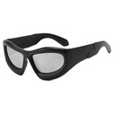 [11154] PL-H046 Kacamata Hitam Cyberpunk Anti Silau & Stylish Kacamata Fashion Pria & Wanita (PL-H046-Black/White)