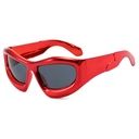 [11158] PL-H046 Kacamata Hitam Cyberpunk Anti Silau & Stylish Kacamata Fashion Pria & Wanita (PL-H046-Red/Black)