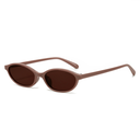[11161] PL-H047 Kacamata Hitam Fashion Oval Retro Korean Look Sunglasses Vintage Fashion Wanita (PL-H047-Coffee/Tea)