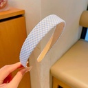 [11171] BD-A004 Bando Korea Motif Bunga dan Kotak Fashion Wanita Premium (BD-A004-Blue/Gingham)