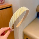 [11173] BD-A004 Bando Korea Motif Bunga dan Kotak Fashion Wanita Premium (BD-A004-Yellow/Gingham)