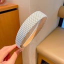 [11174] BD-A004 Bando Korea Motif Bunga dan Kotak Fashion Wanita Premium (BD-A004-Green/Gingham)