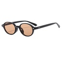 [11212] PL-WW025 Kacamata Retro Oval Bingkai Kecil Y2K Style Modis Unisex Anti-UV (PL-WW025-Black/Tea)