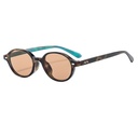 [11213] PL-WW025 Kacamata Retro Oval Bingkai Kecil Y2K Style Modis Unisex Anti-UV (PL-WW025-Leopard/Tea)