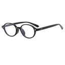 [11214] PL-WW025 Kacamata Retro Oval Bingkai Kecil Y2K Style Modis Unisex Anti-UV (PL-WW025-Black/Clear)